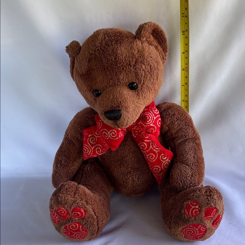 VINTAGE HUG & LUV  2002 Brown Teddy Bear with Red Accents - Picture 10 of 14